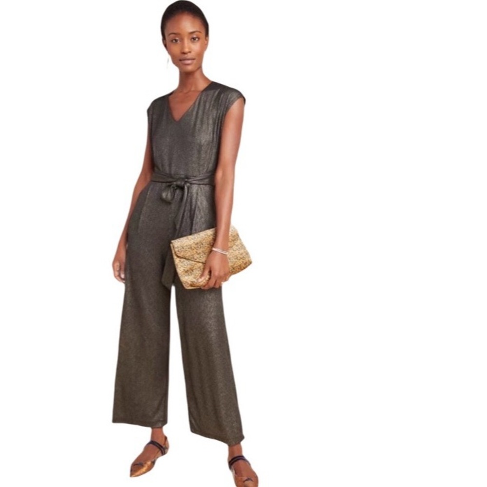 ANTHROPOLOGIE Bishop + Young Pandita Metallic Jumpsuit